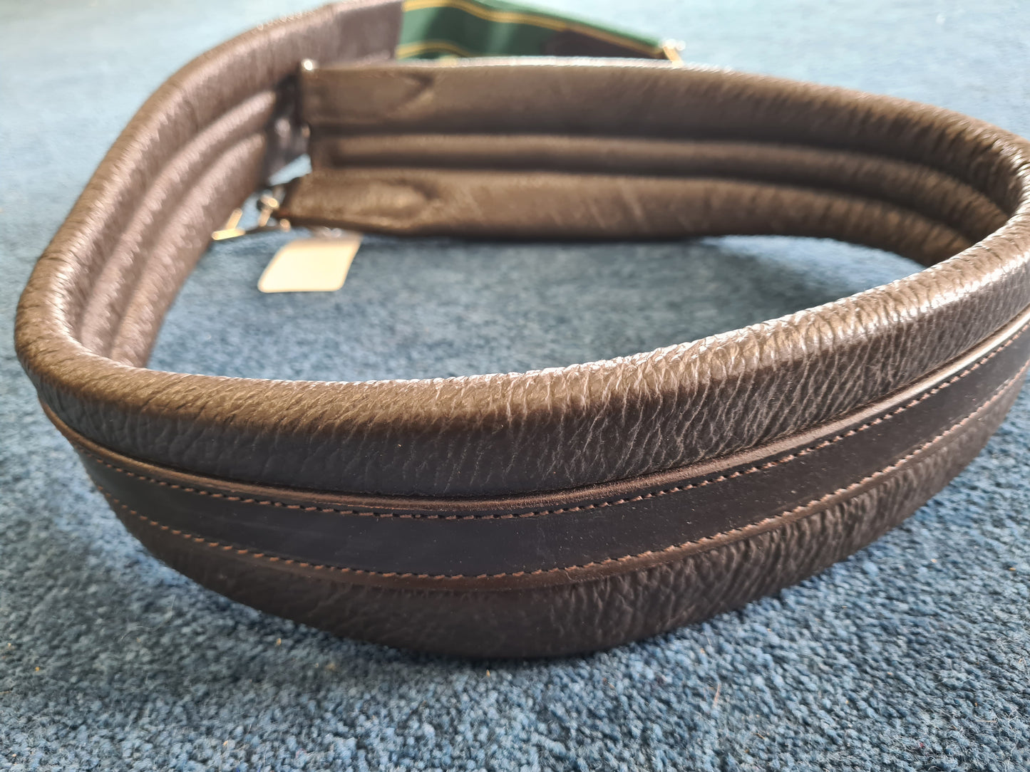 NEW elasticated 50" padded leather girth brown