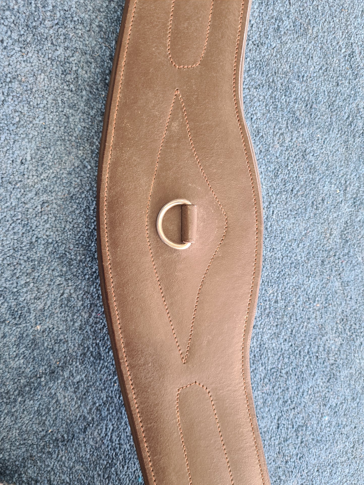 NEW elasticated 52" anatomical padded leather girth brown