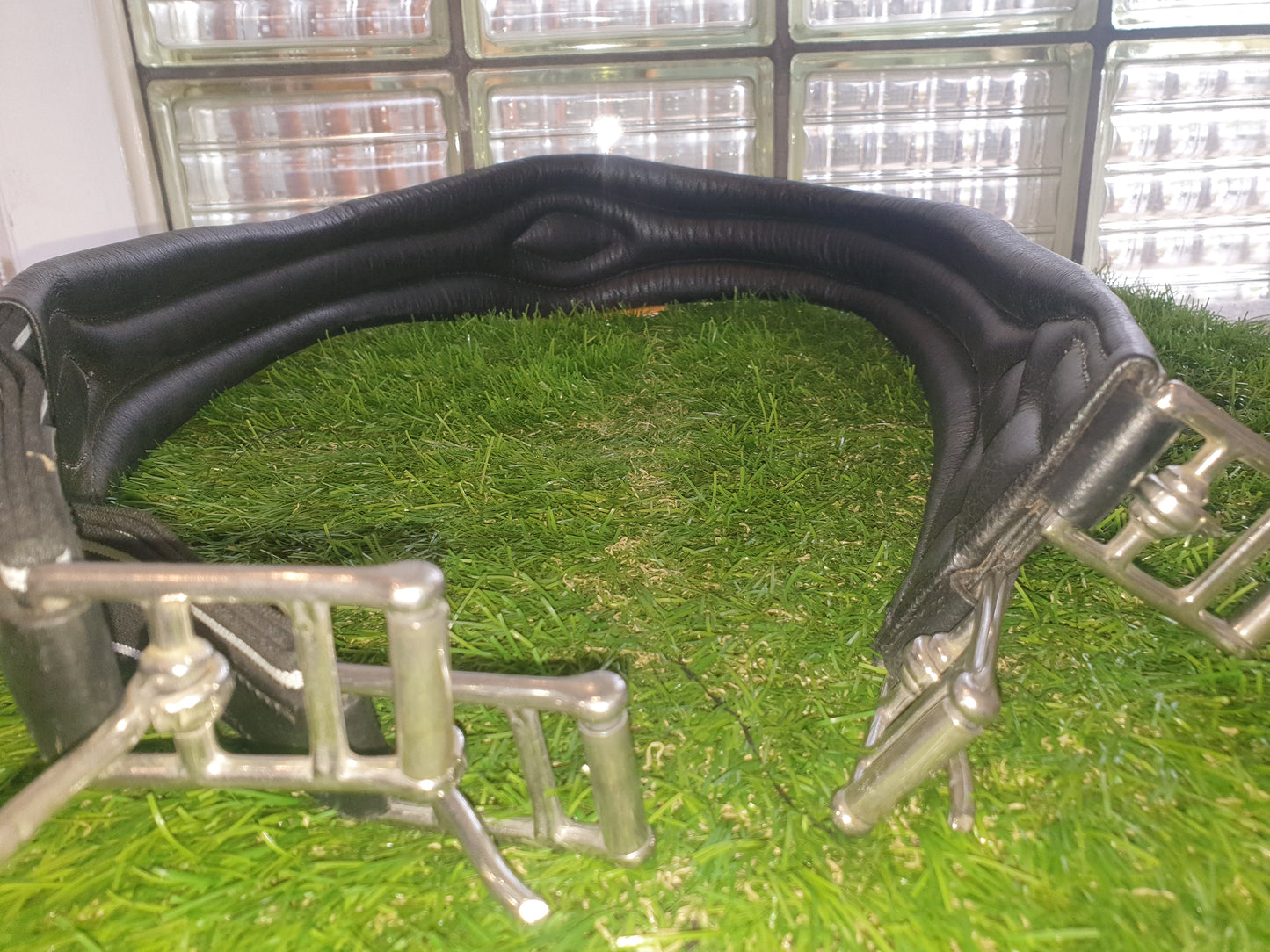 NEW 50" HKM black leather anatomical girth