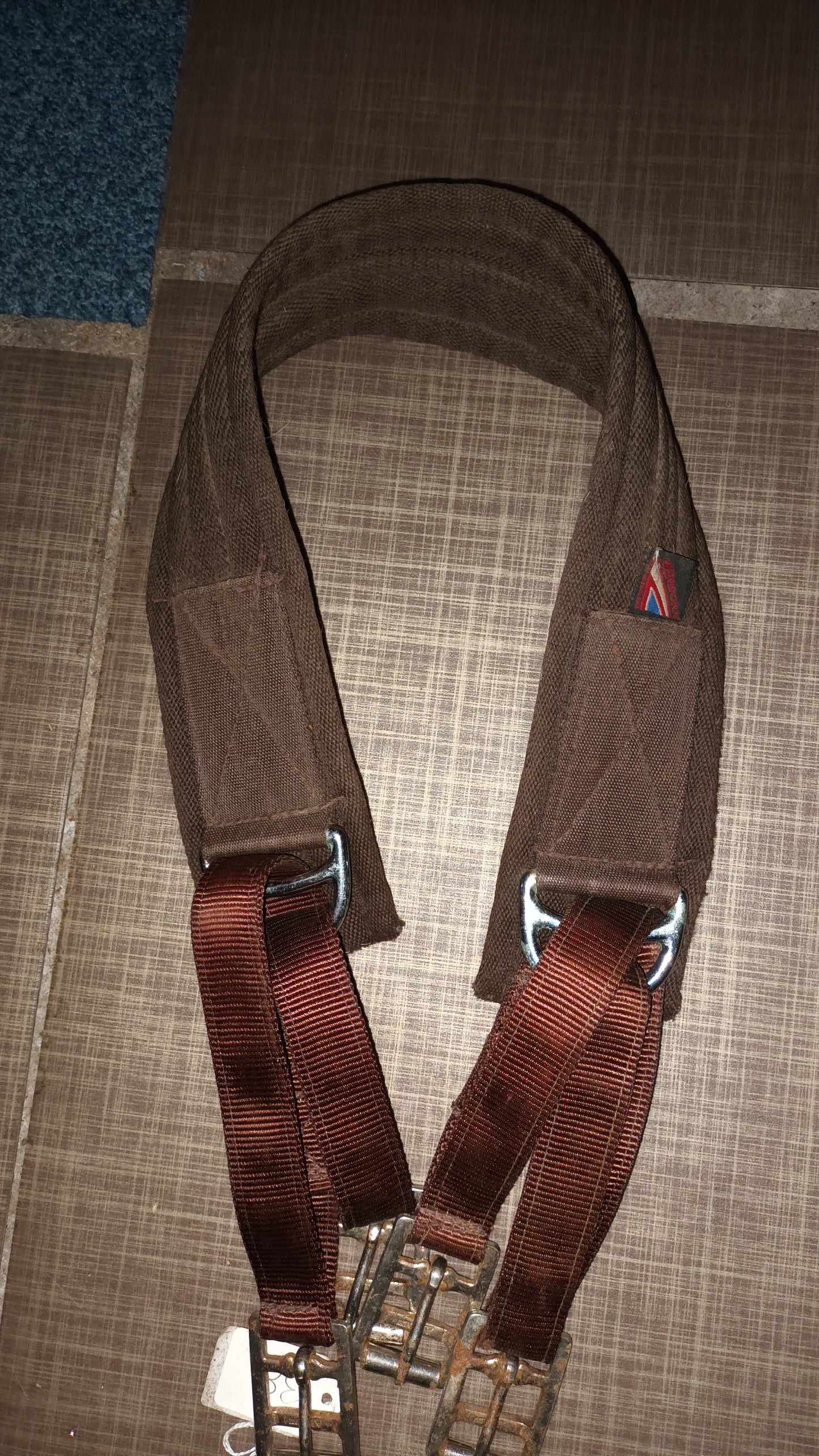 38" brown cotton girth with D-style buckles