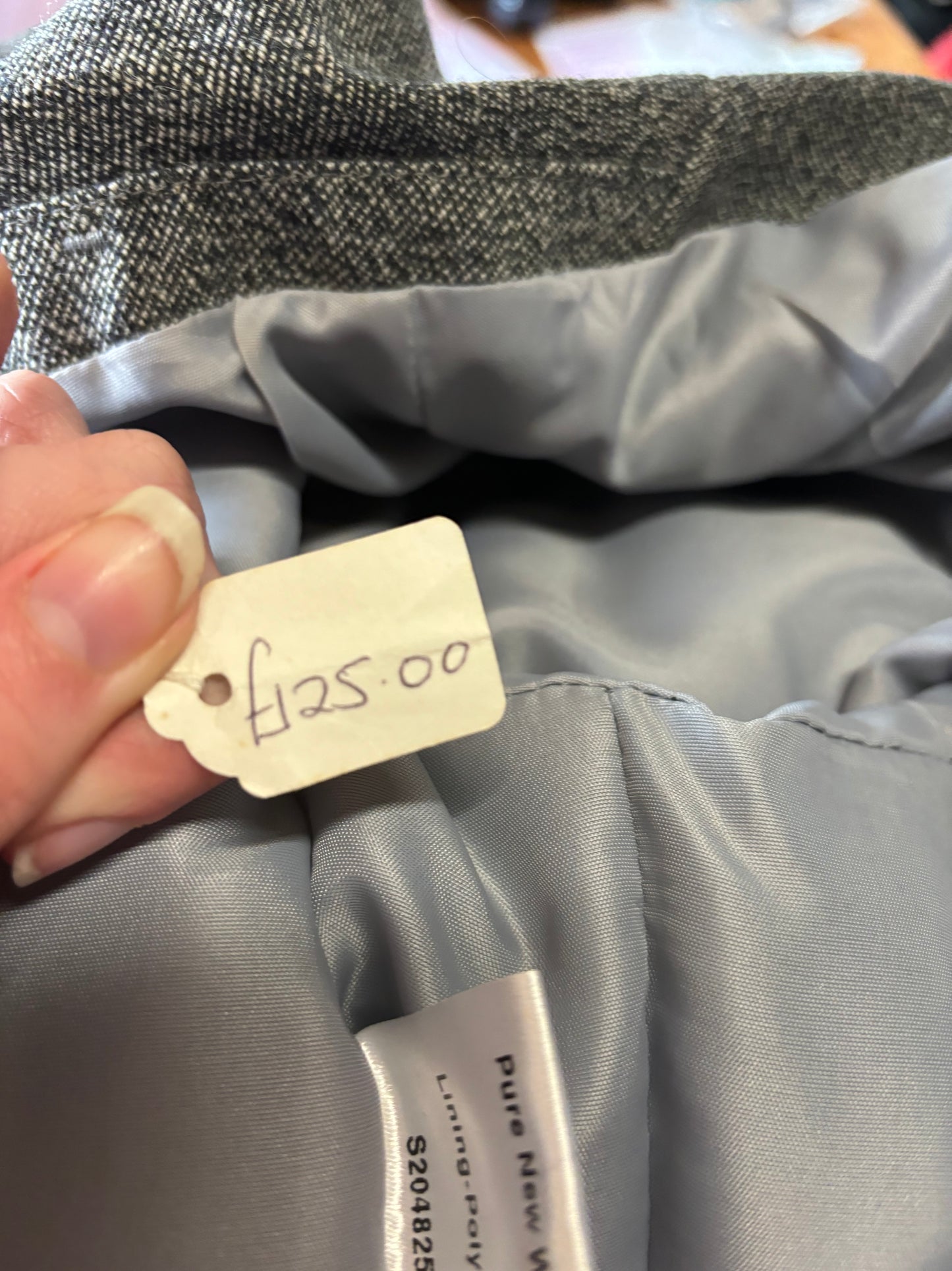 Like new Caldene pure wool grey tweed jacket size 14 (38)