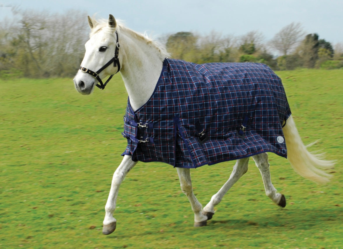 New navy and red checked 350g turnout rug❣️