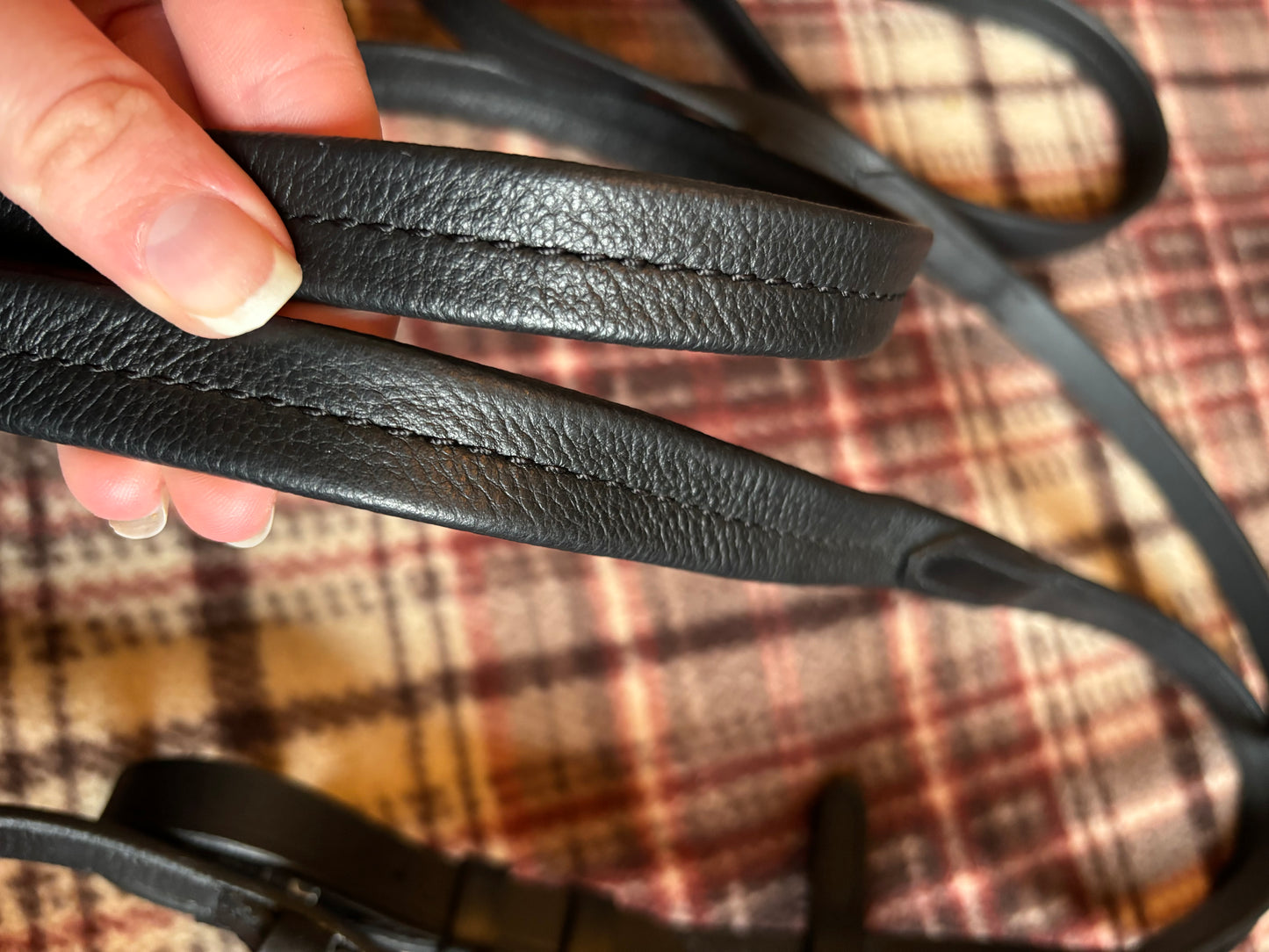 New rhinegold luxe anatomical grackle bridle complete with soft leather reins