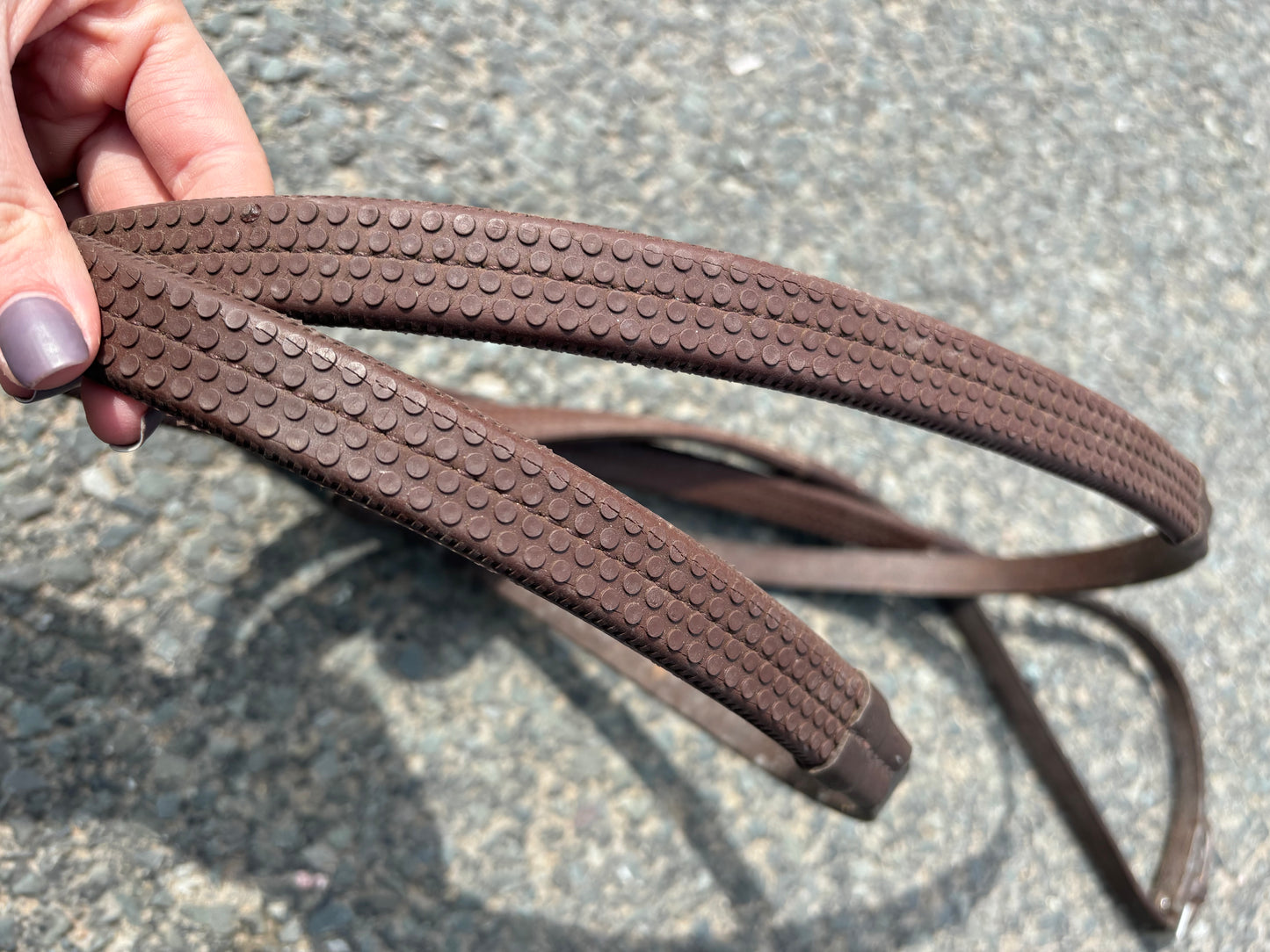 Brown full rubber reins