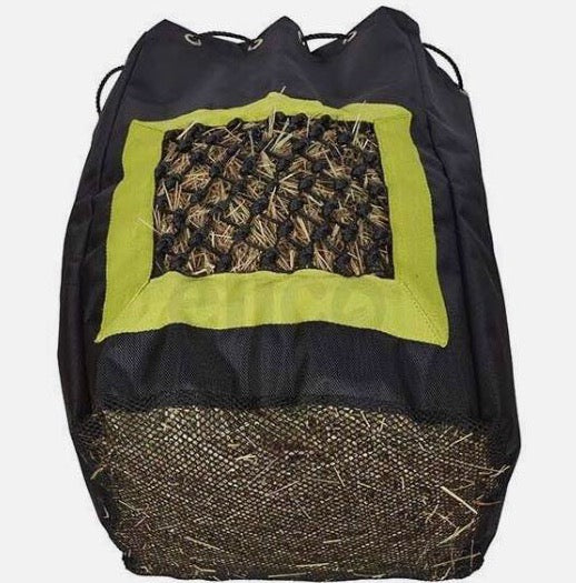 New Elico Hay Bag Black and Lime Green