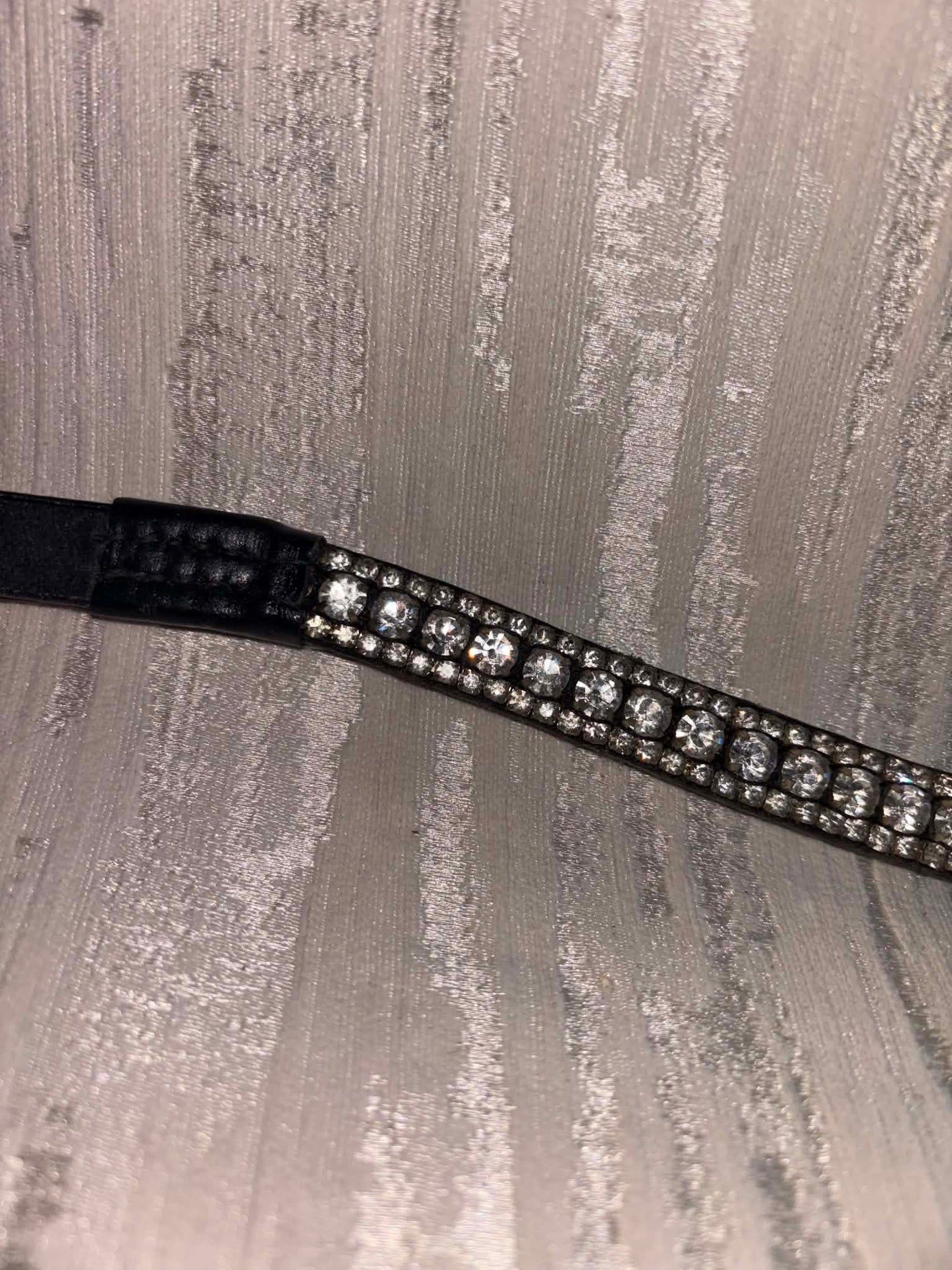 New pony silver 3 row bling browband