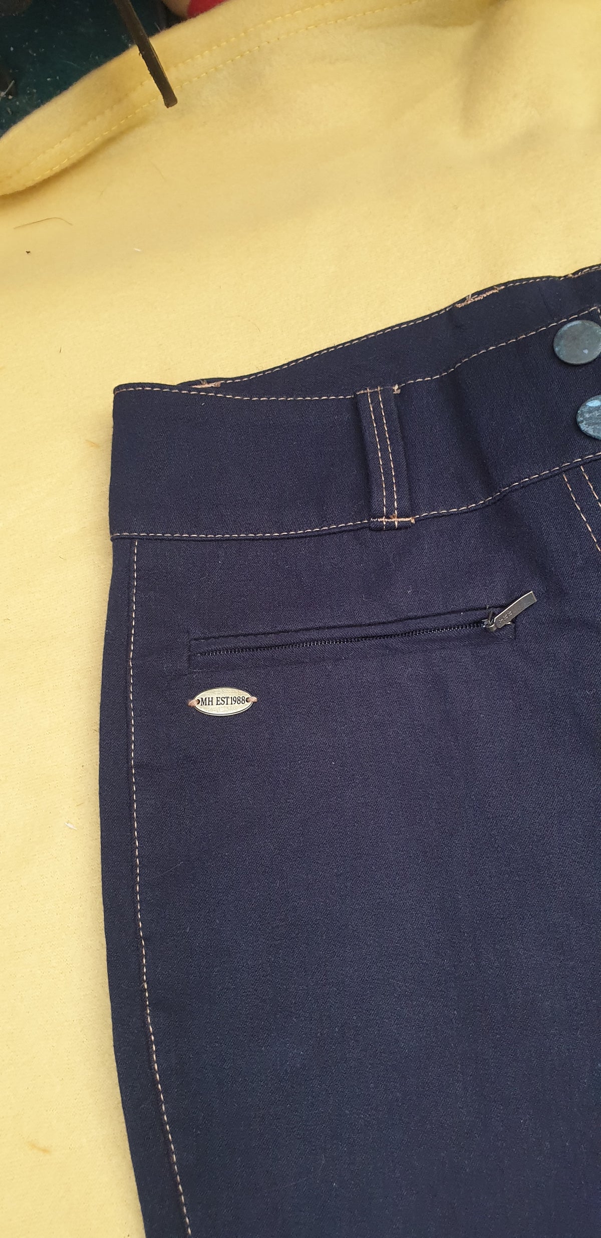 NEW black denim Mountain Horse breeches 14" waist