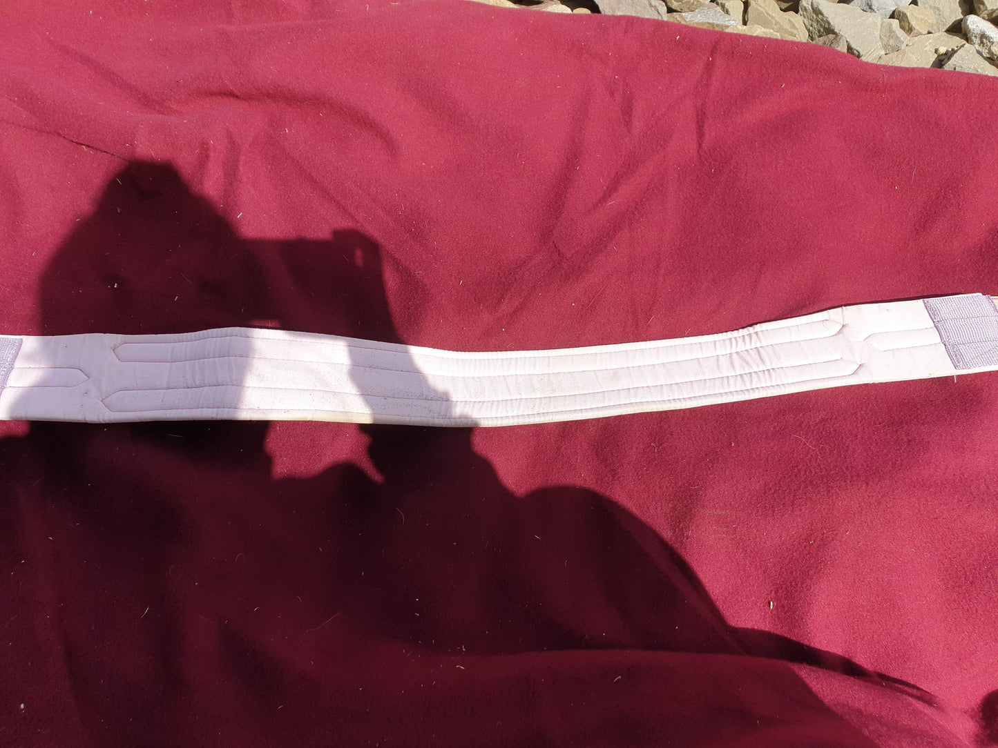 Used pink and purple 44" elasticated cotton girth