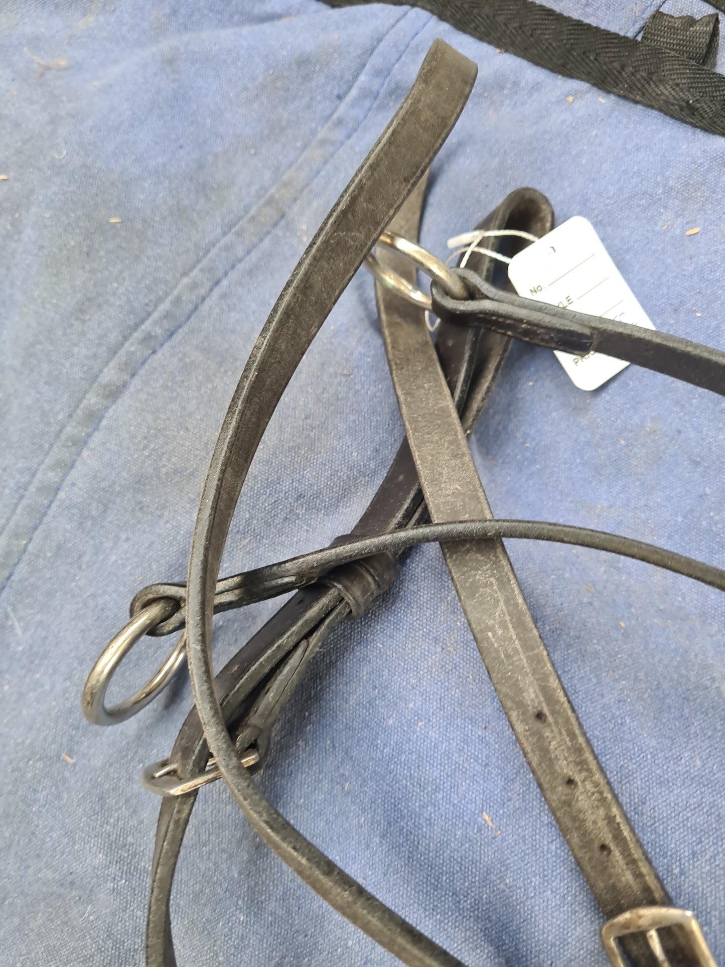 Used full size black leather running martingale FREE POSTAGE☆