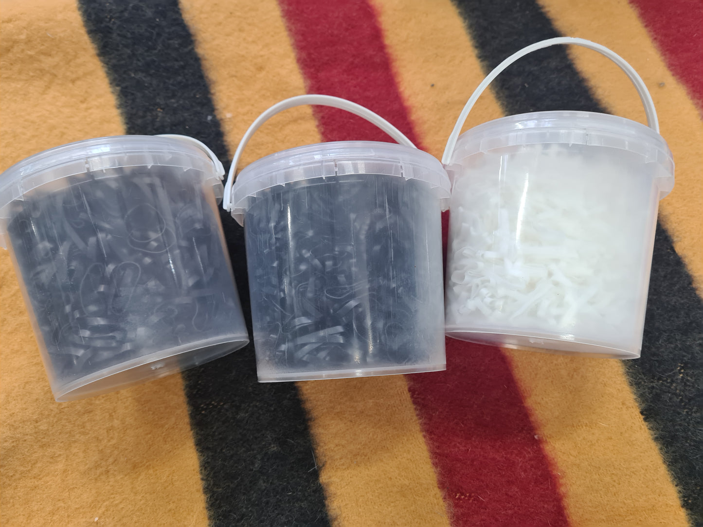 Rhinegold Silicone plaiting bands colours black, white, and brown