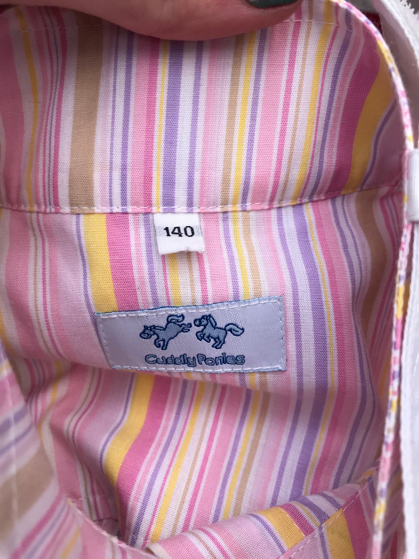 Cuddly ponies striped no sleeve shirt
