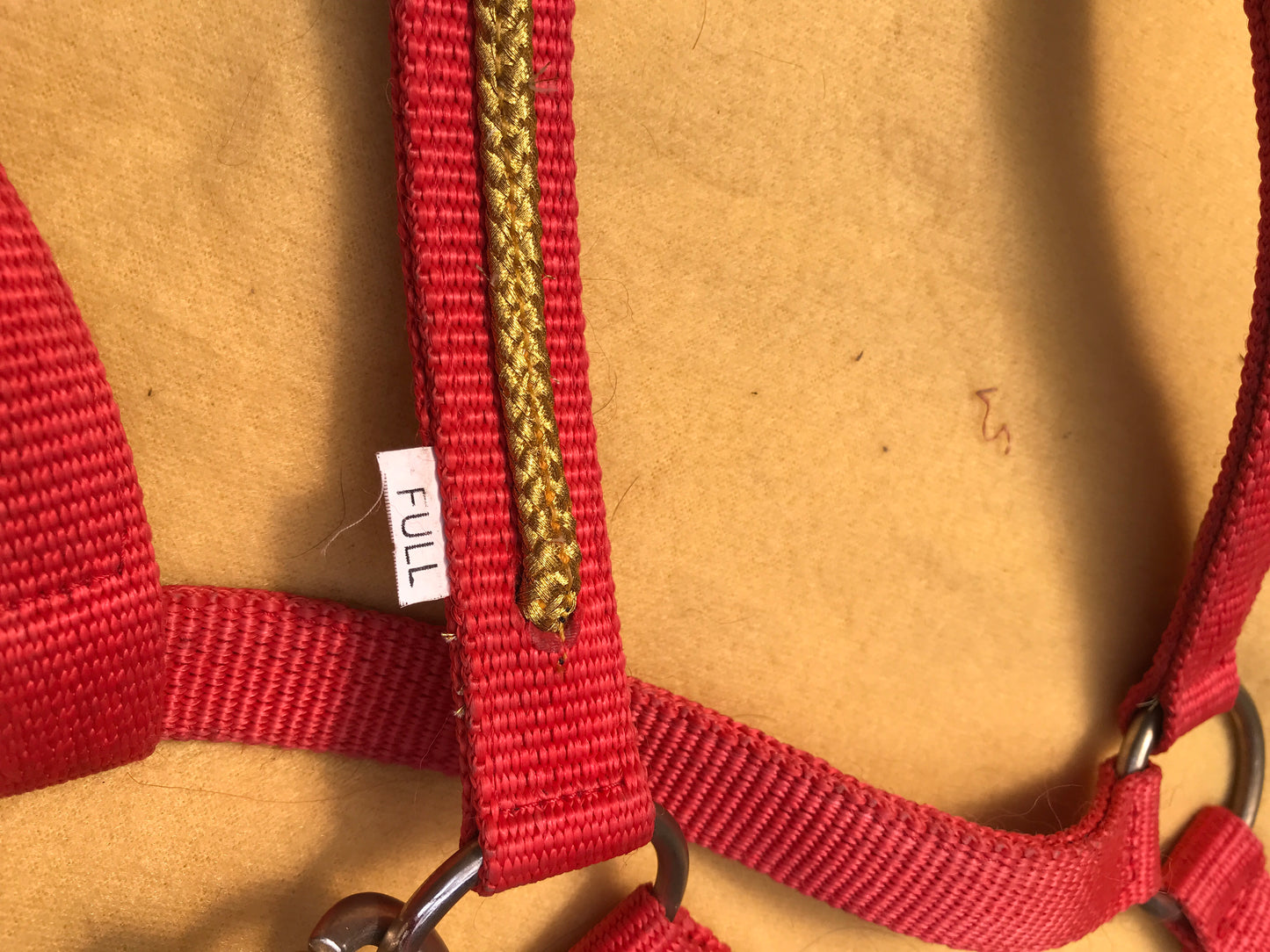 BRAND NEW full size red and gold headcollar
