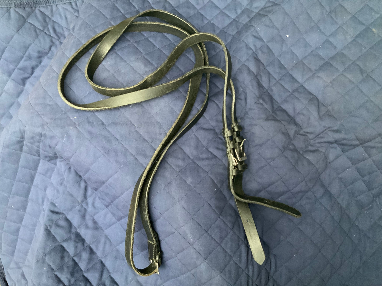 Cob/full Black leather reins