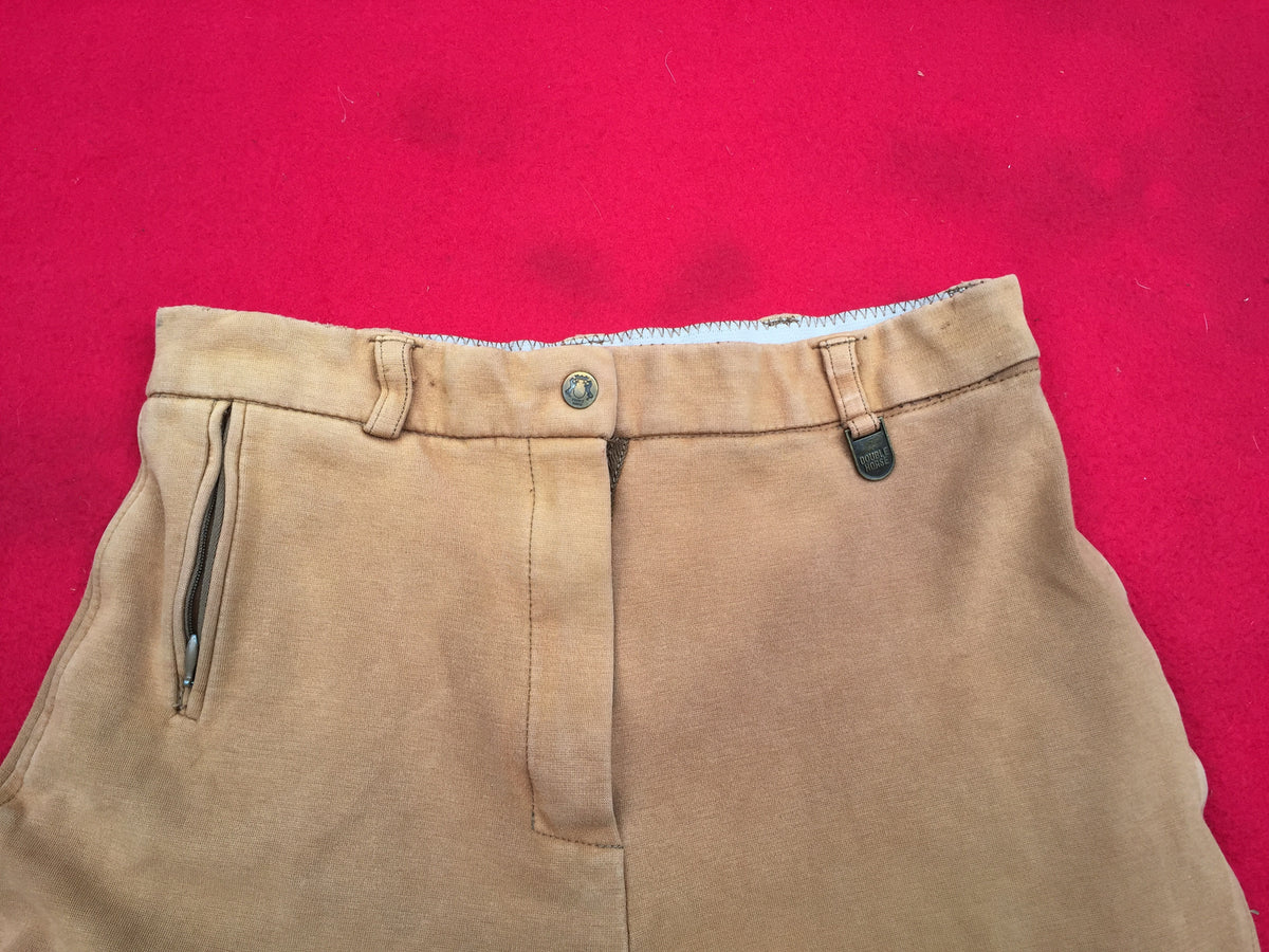 Double horse beige and brown jodhpurs size 8(26)
