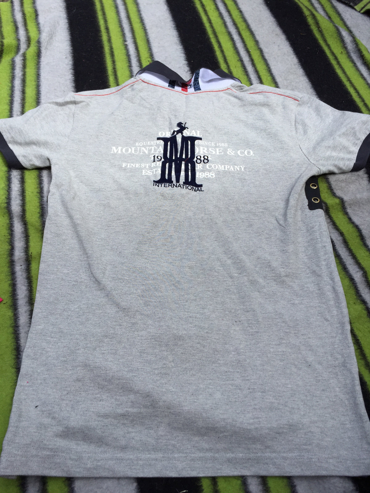 Mountain Horse grey short sleeve polo shirt size S (8/10) FREE POSTAGE