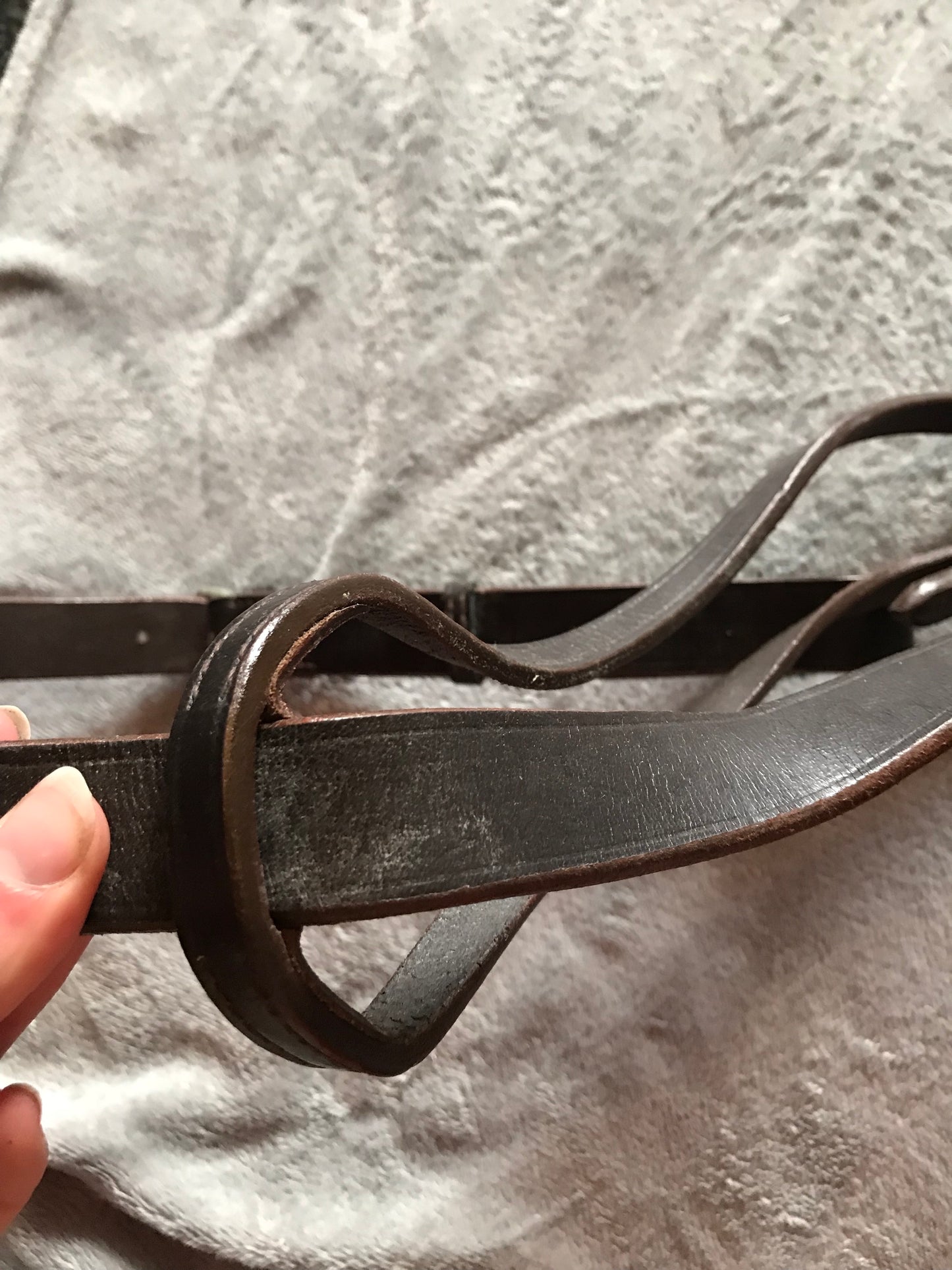 Brown leather running martingale pony size FREE POSTAGE