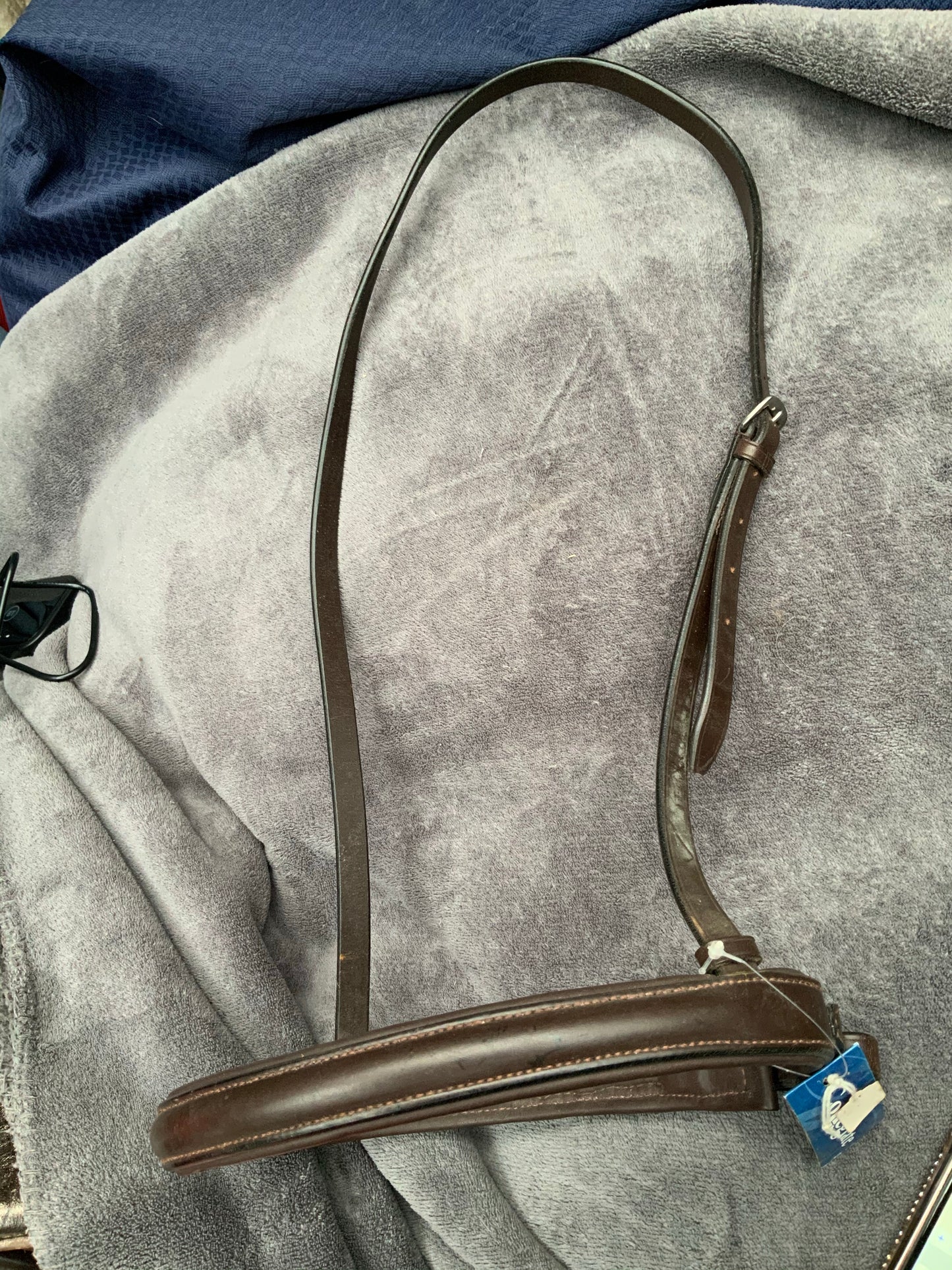 Brown full size collegiate nose band English leather FREE POSTAGE