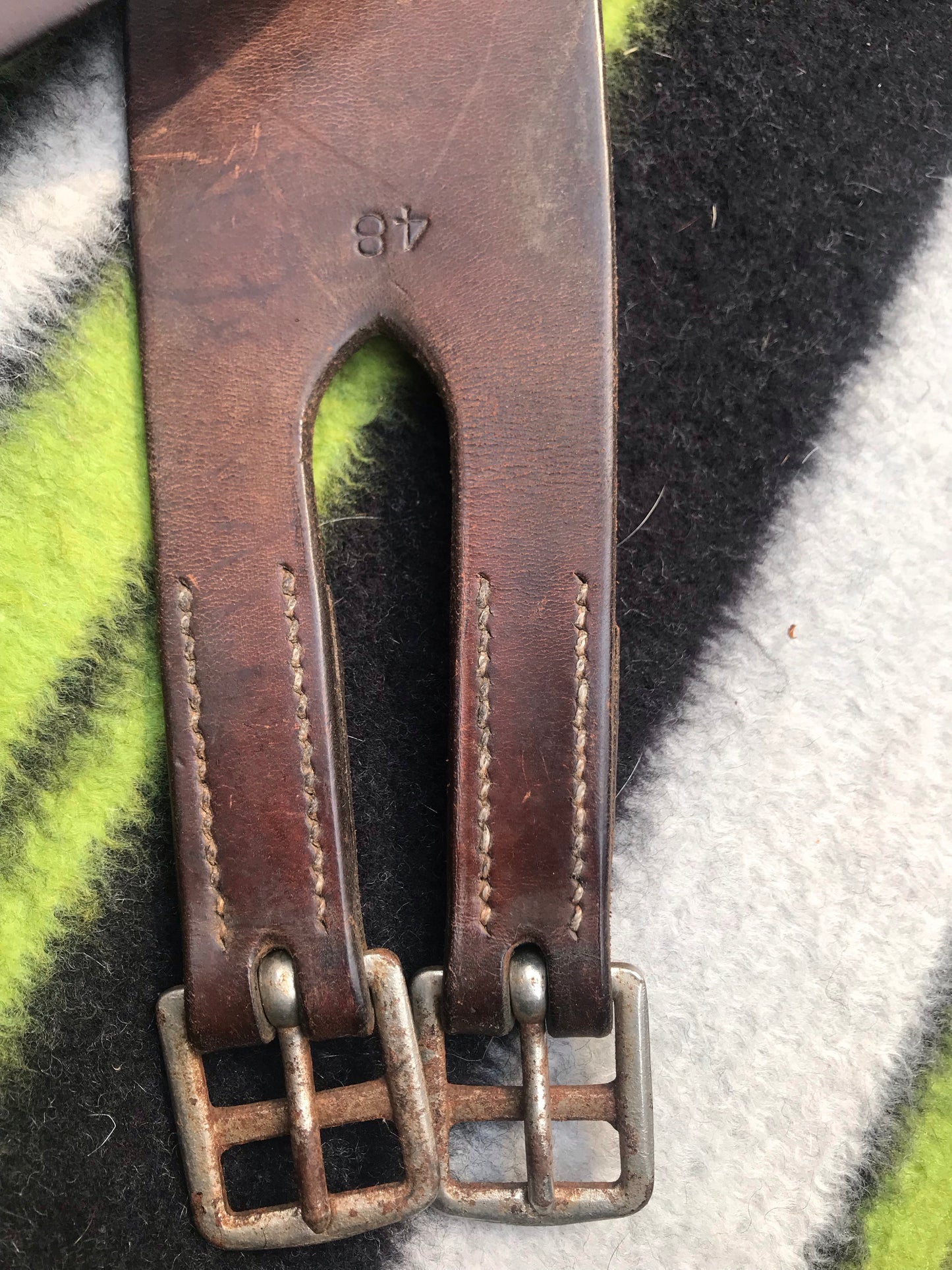 49” brown leather girth