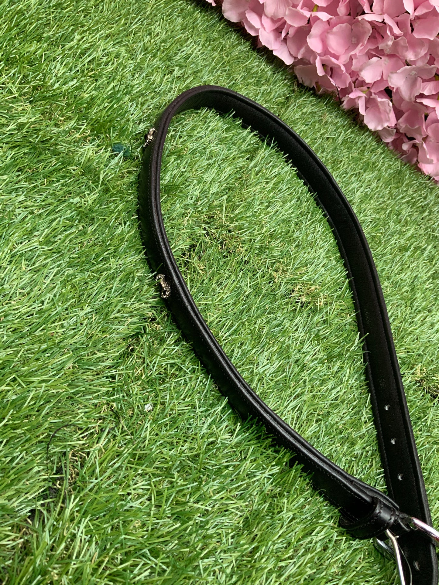Soft black leather blingy belt size 10/12