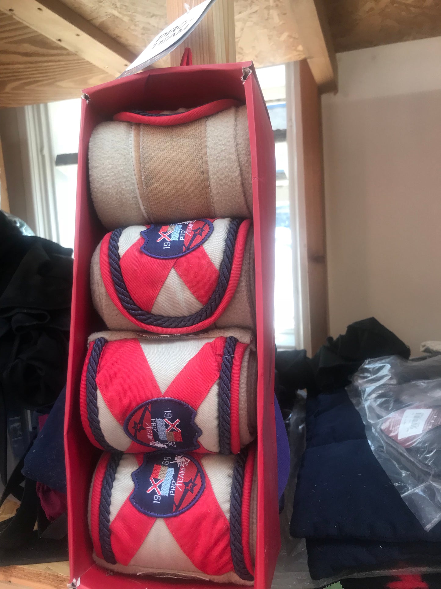 New hkm red navy and beige bandages 300cm FREE POSTAGE ✅
