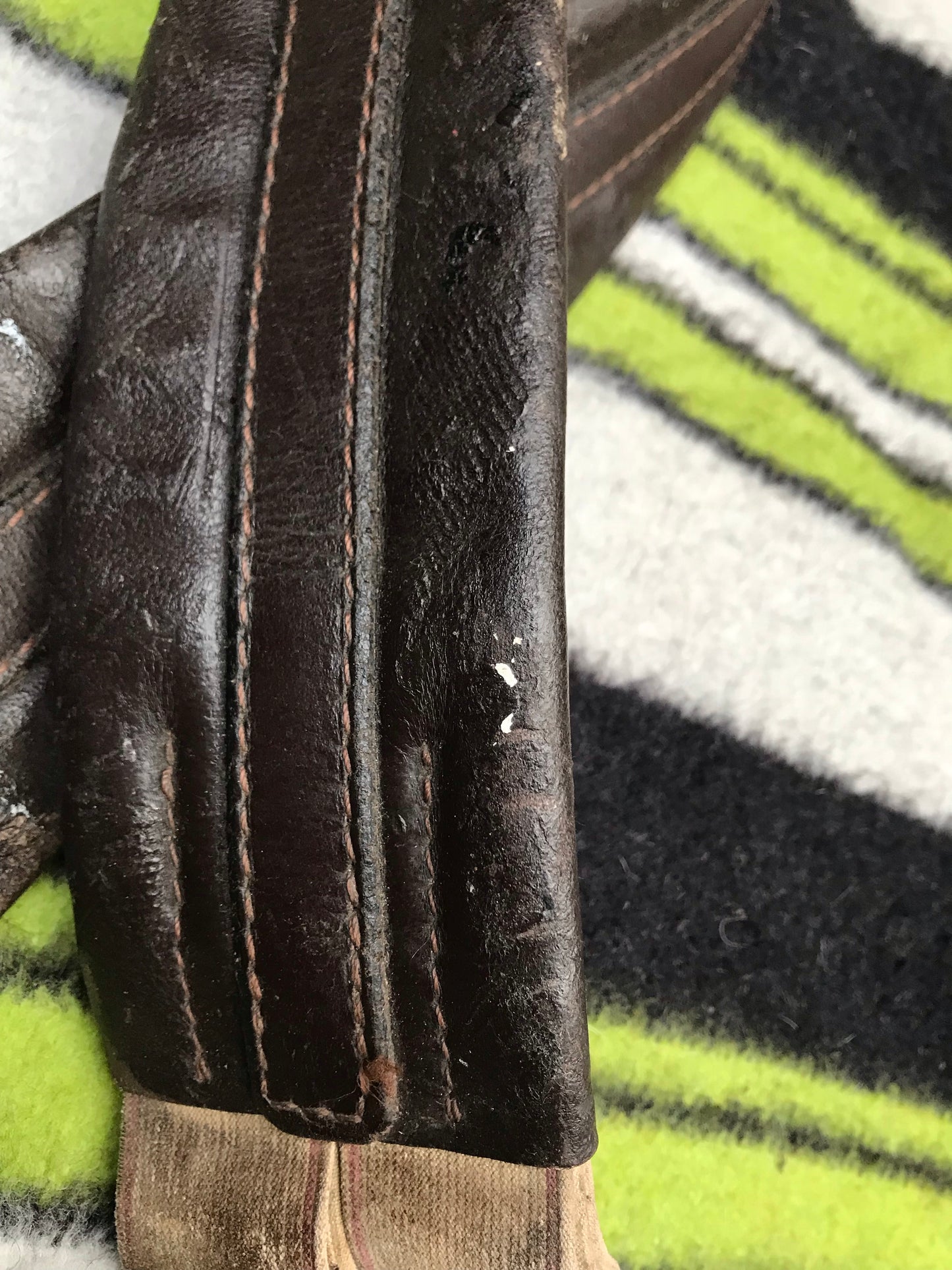 56” brown leather girth