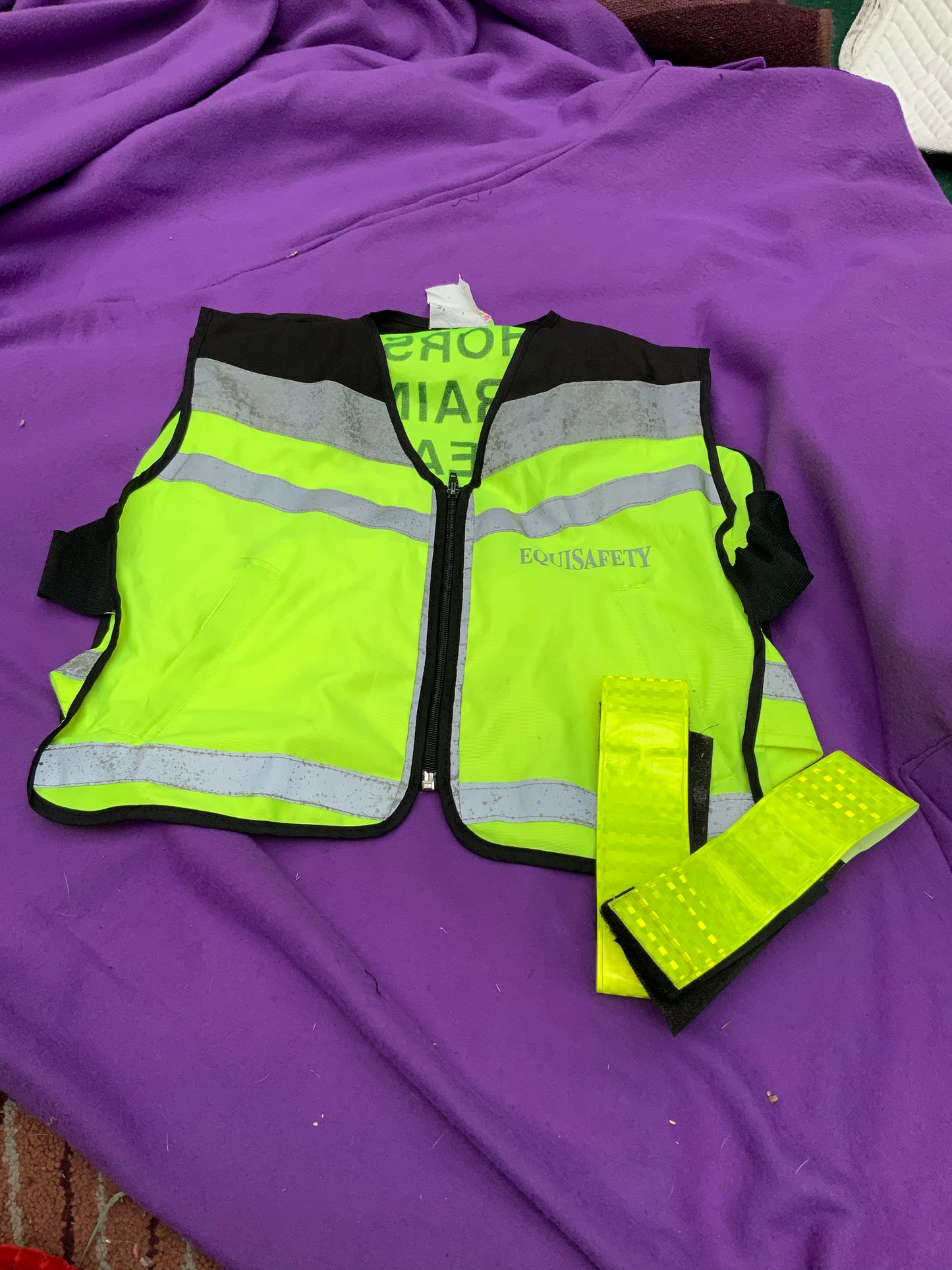 Hi- vis vest with arm hi-vis straps in small size