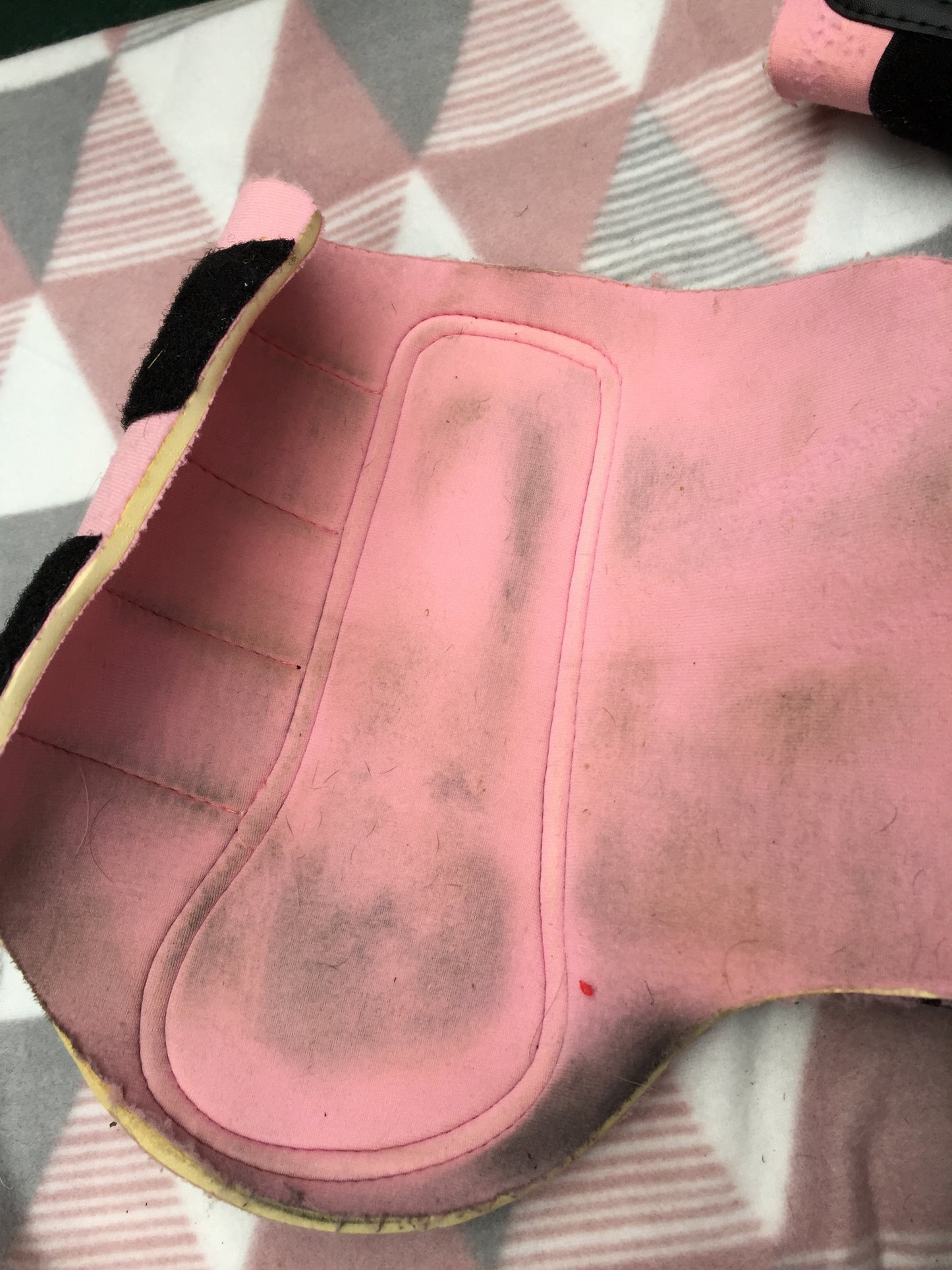 Shires full size pink and black brushing boots