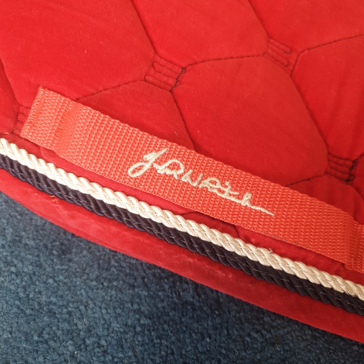 Red Velour JW Saddle Cloth FREE POSTAGE ❤