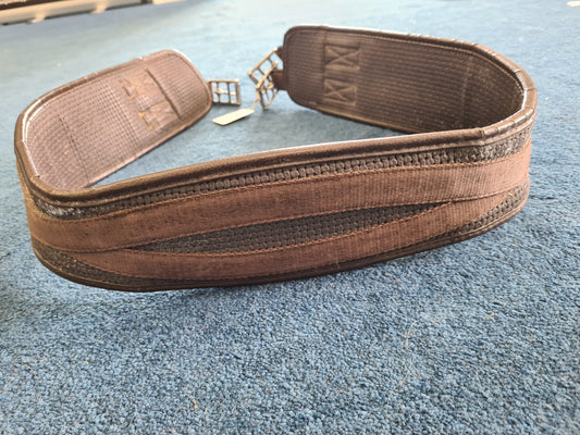 Dever elasticated 52" padded comfort girth brown