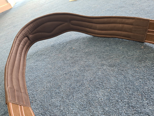 NEW elasticated 52" anatomical padded leather girth brown