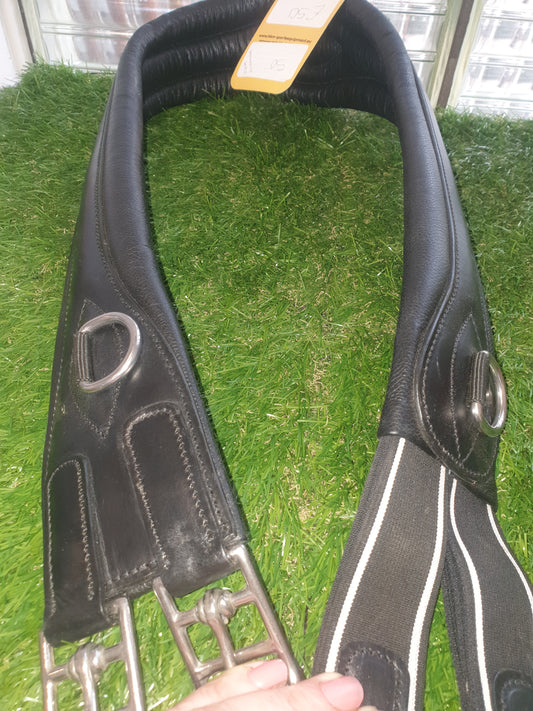NEW 50" HKM black leather anatomical girth