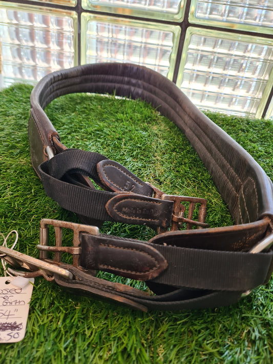 54" girth brown leathe humane