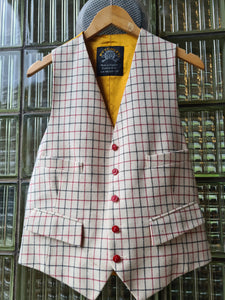 Wool Vintage style pytchley checked waistcoat size 14 FREE POSTAGE 🟣