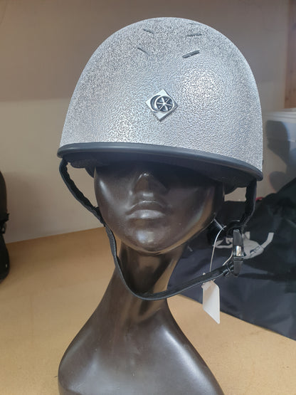 Silver Charles owen jockey skull cap 56cm FREE POSTAGE ❤️