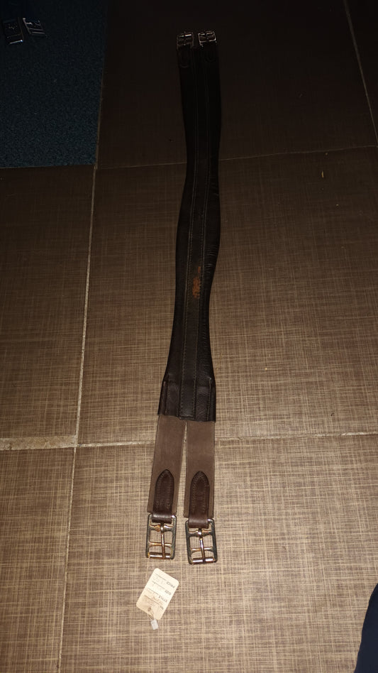 38" used leather girth with elastic, good condition, brown