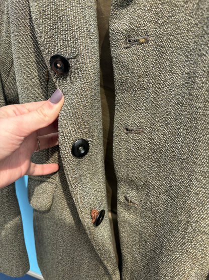 Mears green tweed jacket size uk 8 (32) with unisex button hole FREE POSTAGE❤️