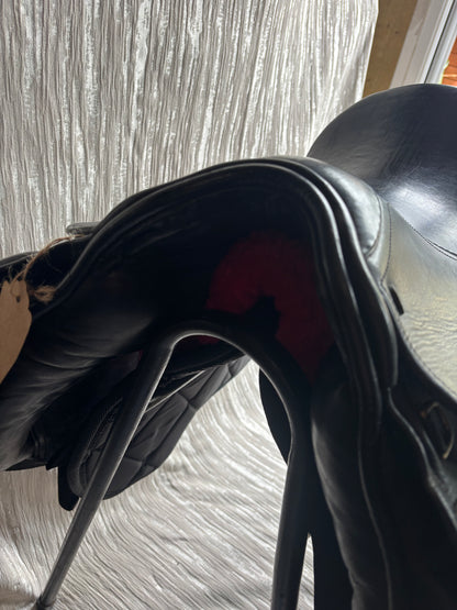 17” heritage black leather saddle WH wide