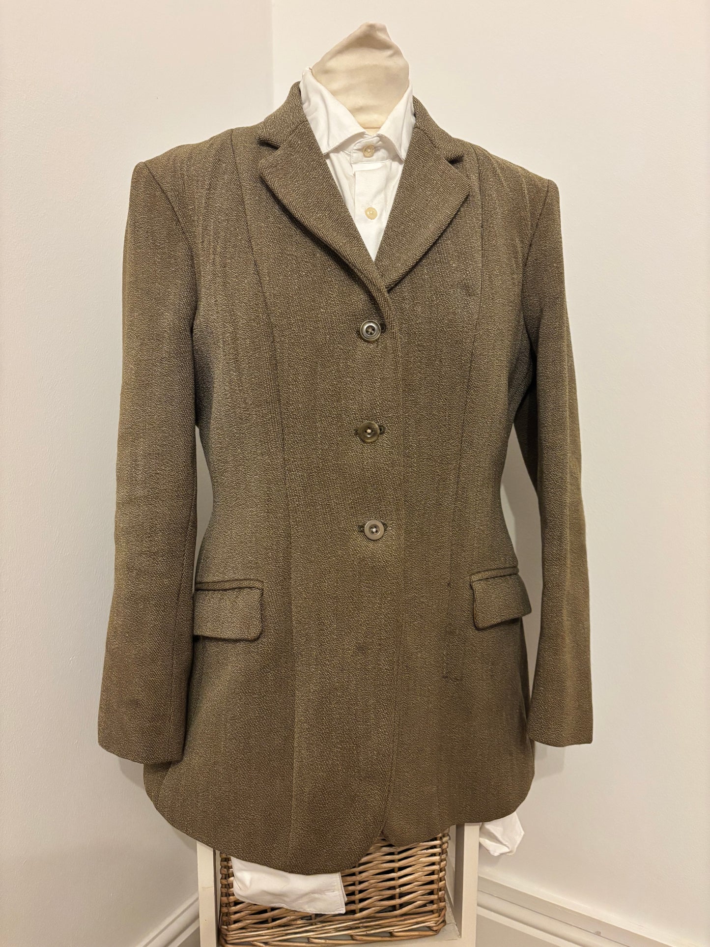 Keepers tweed green wool tweed jacket 34” size 10 ❣️