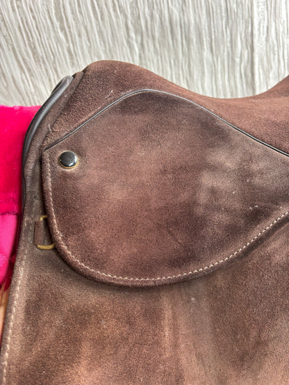 17.5” full brown suede show saddle