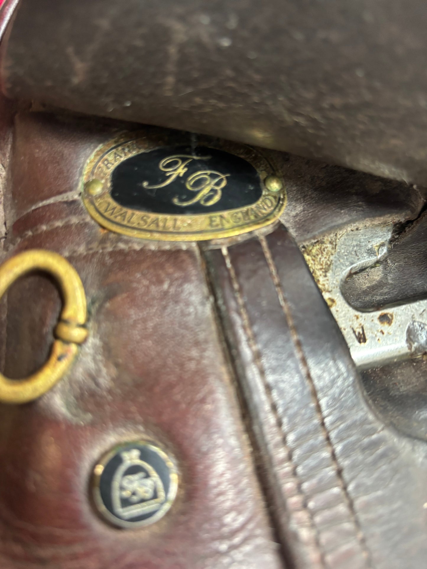 18” Frank baines oxblood brown leather saddle