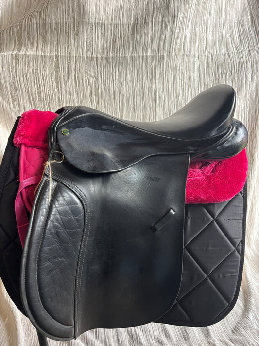 Oakfield 18” black leather WH saddle wide/xwide