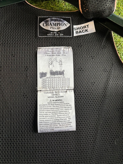 Champion flex air child’s small short back navy body protector ❣️