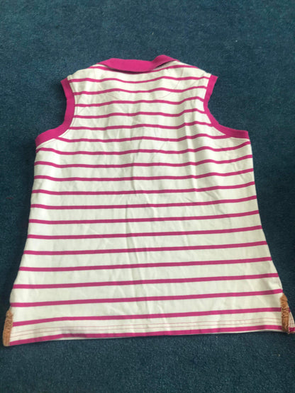 Pink and white sleeveless top size 12/14 FREE POSTAGE❤️