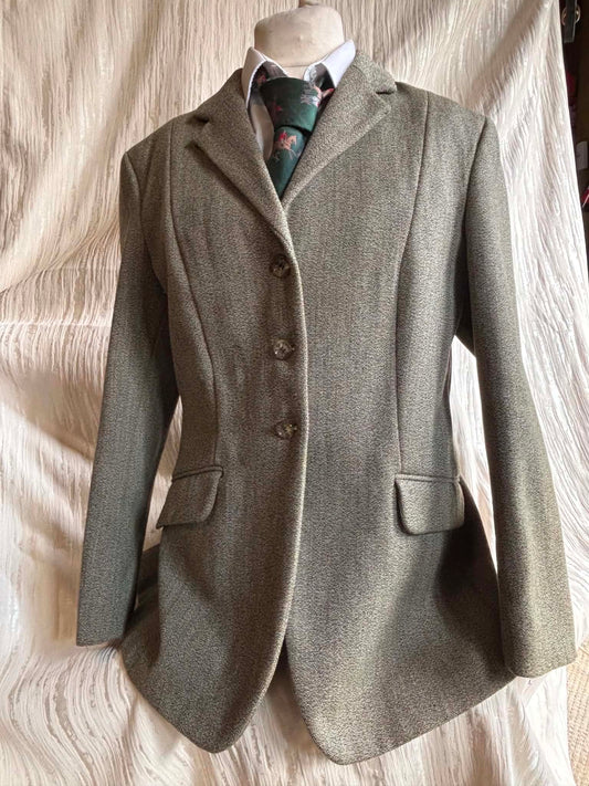 Mears pure wool green tweed jacket  42” (18)