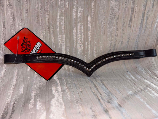 Loveson shetlans brown “v” padded browband
