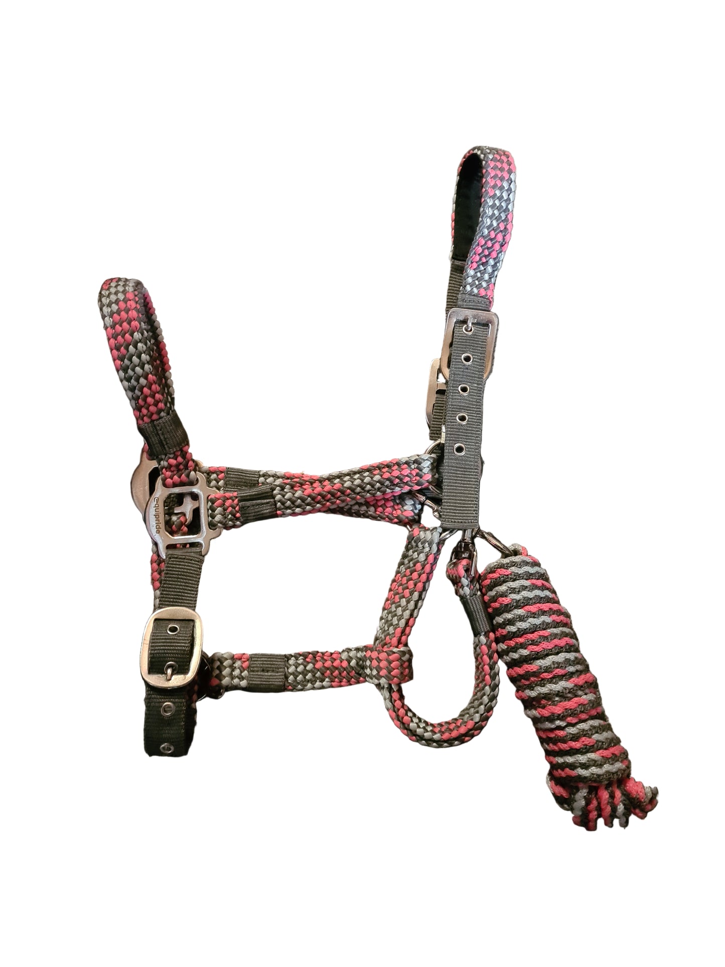 Pink and grey headcollar and leadrope full size never been used