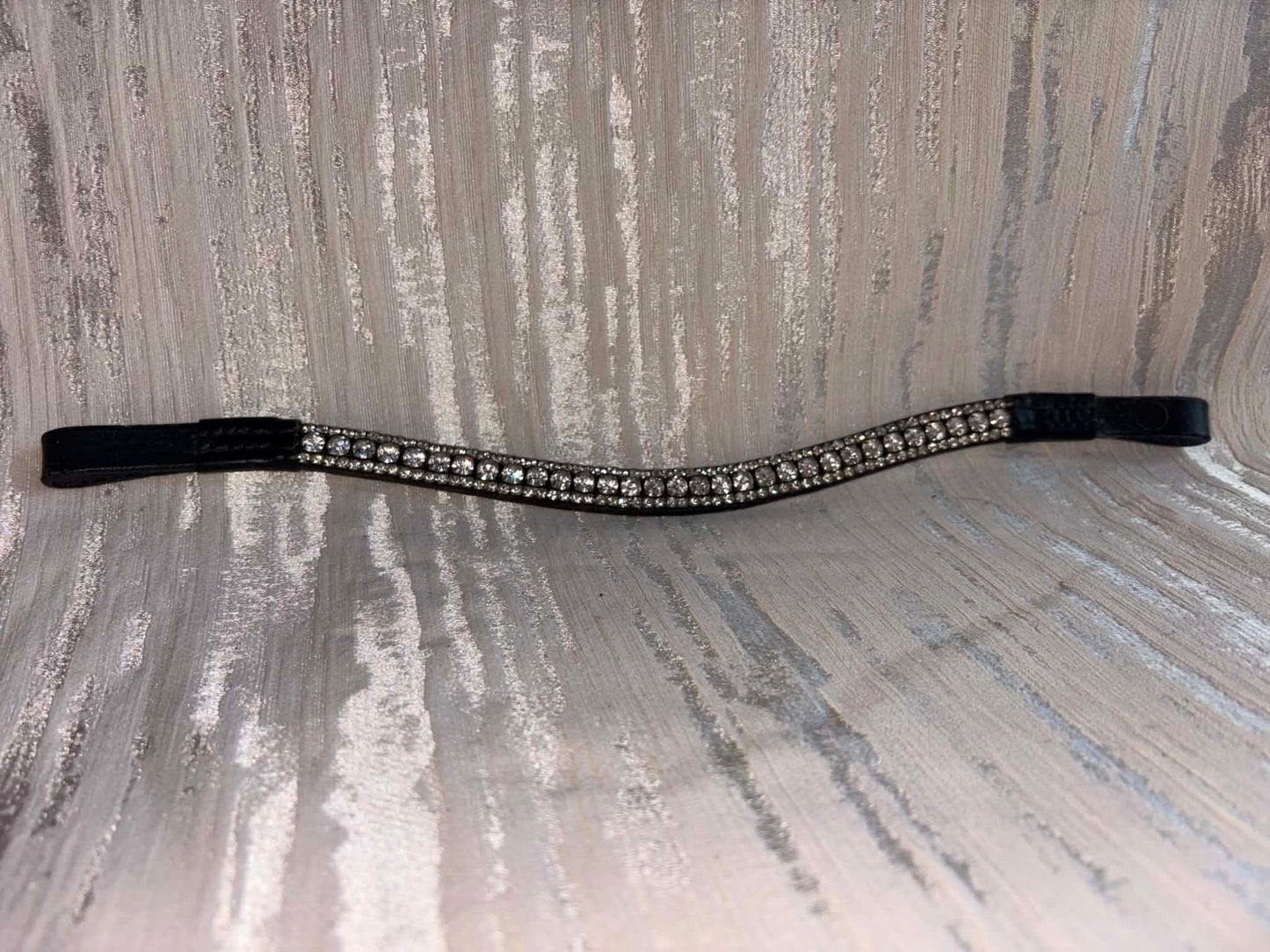 New pony silver 3 row bling browband