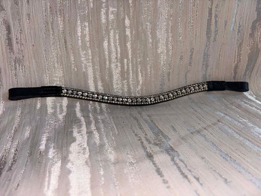 New pony silver 3 row bling browband