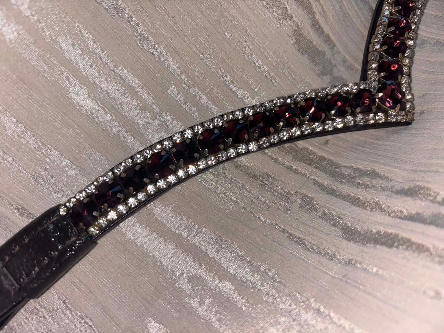 New cob v shapes silver and purple browband