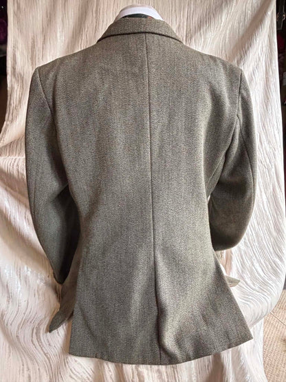 Mears pure wool green tweed jacket  42” (18)